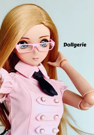 1/3 Pink Rectangular Frame Glasses (made by EPOCH)