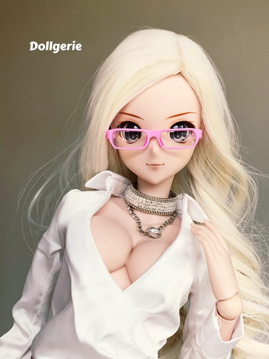 1/3 Pink Rectangular Frame Glasses (made by EPOCH)