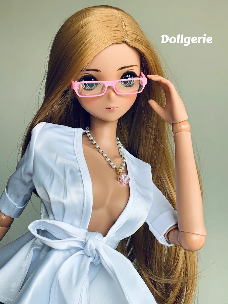 1/3 Pink Rectangular Frame Glasses (made by EPOCH)