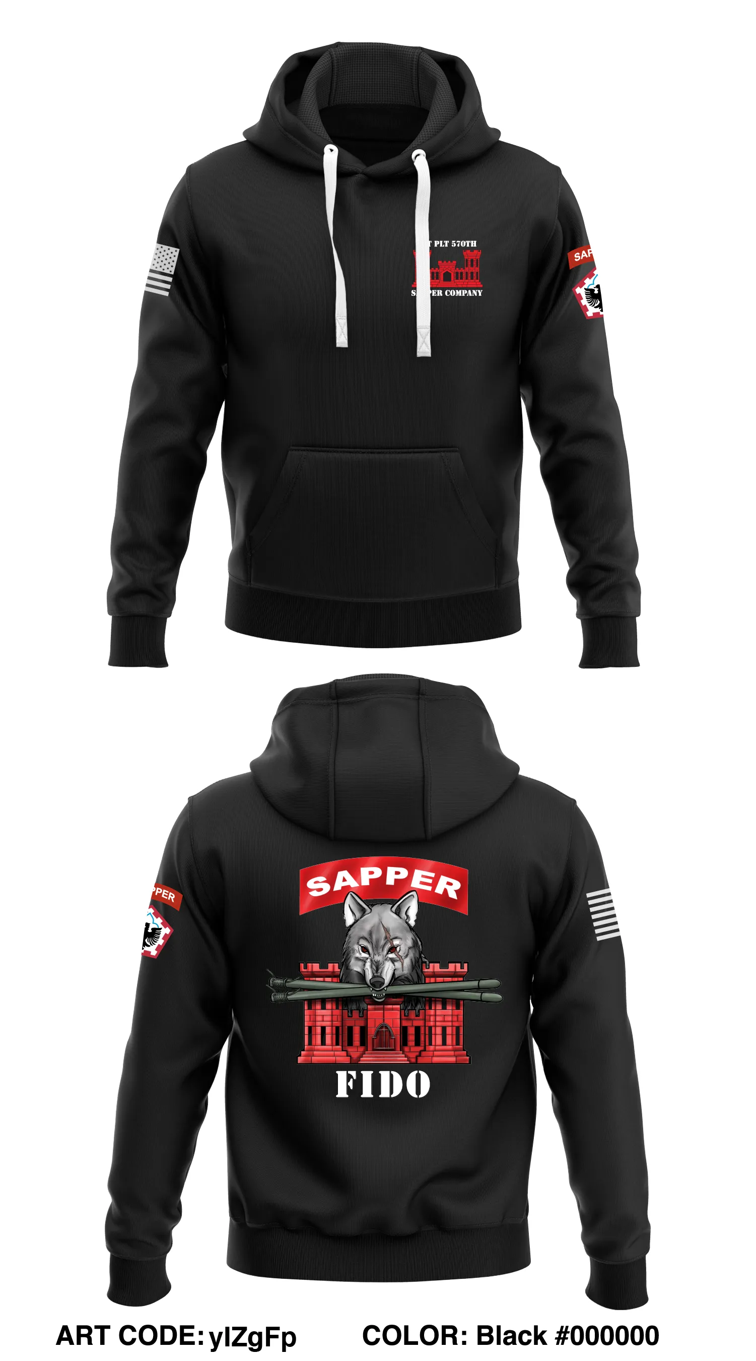 1st PLT 57th Sapper Company Store 1  Core Men's Hooded Performance Sweatshirt - yIZgFp