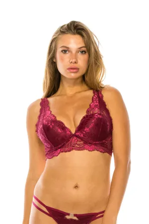 32503 12 Piece  Lightly Padded B/C, 4-Hook Closure Floral Lace Underwire Bra B/C Cup
