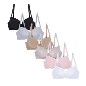 6 Pack Light Push Up Balconette Bras
