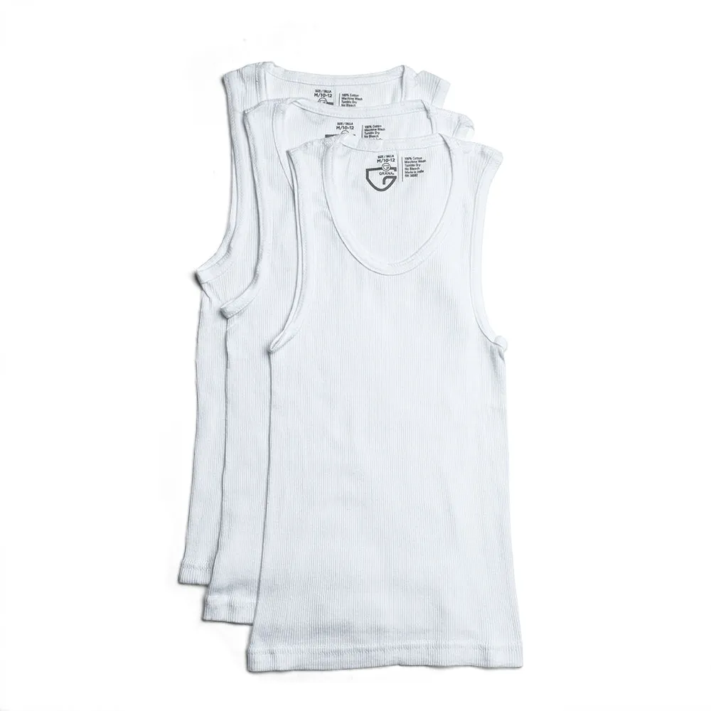A-Shirt White (Youth) - 3 Pack