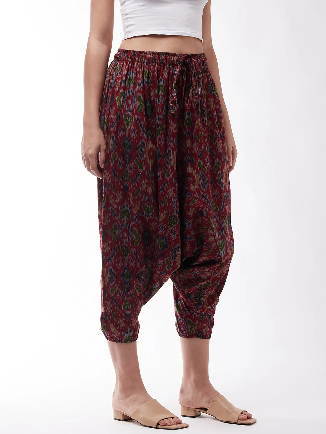 Abstract Ikkat Print Harem Pant
