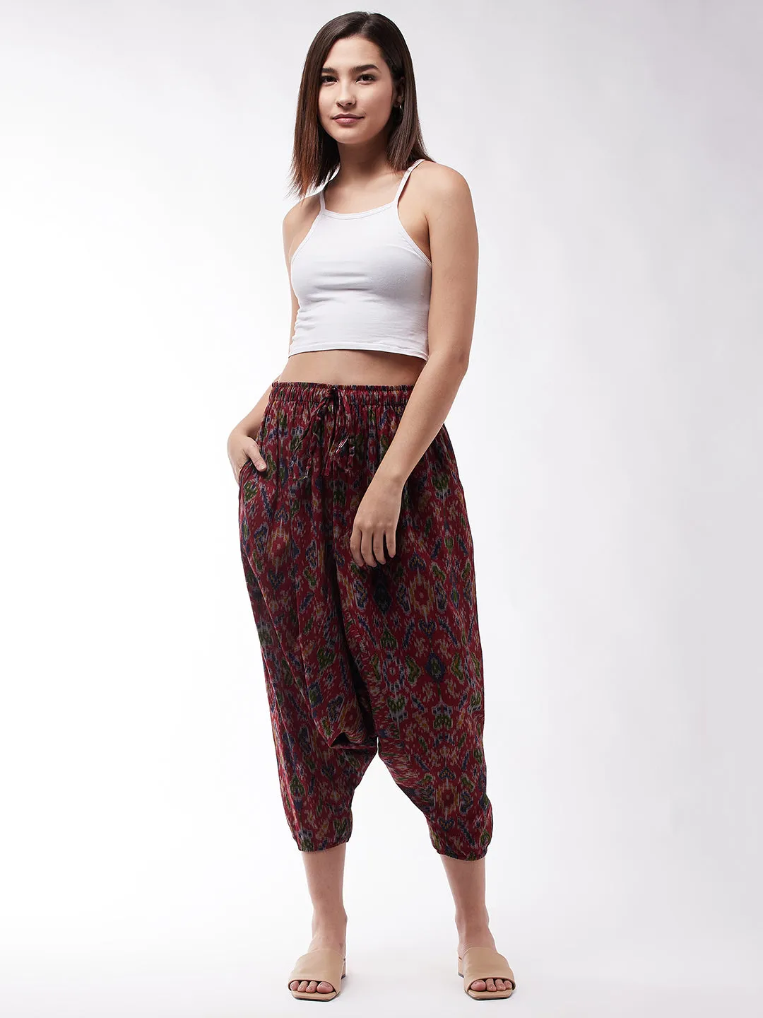 Abstract Ikkat Print Harem Pant