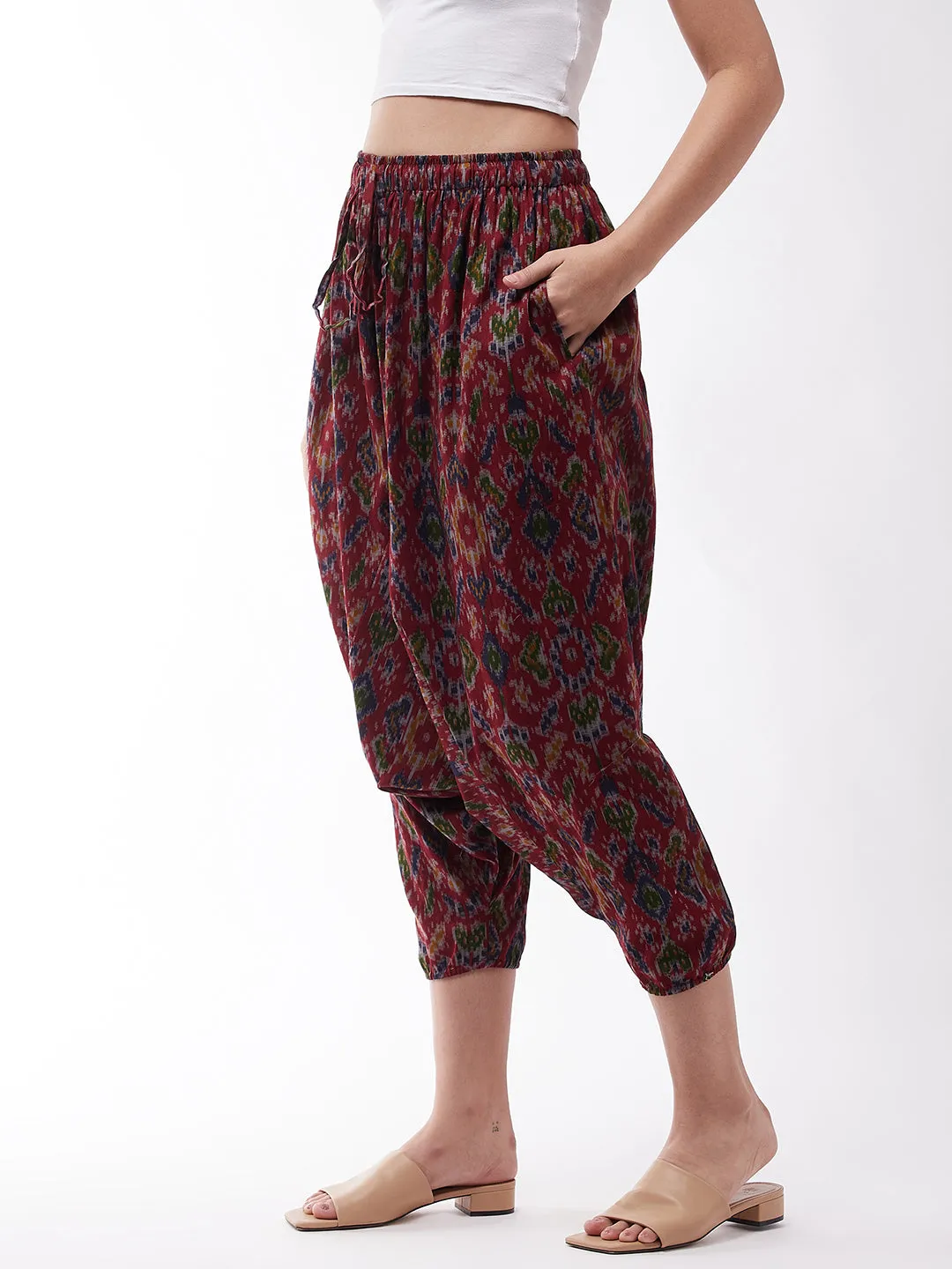 Abstract Ikkat Print Harem Pant