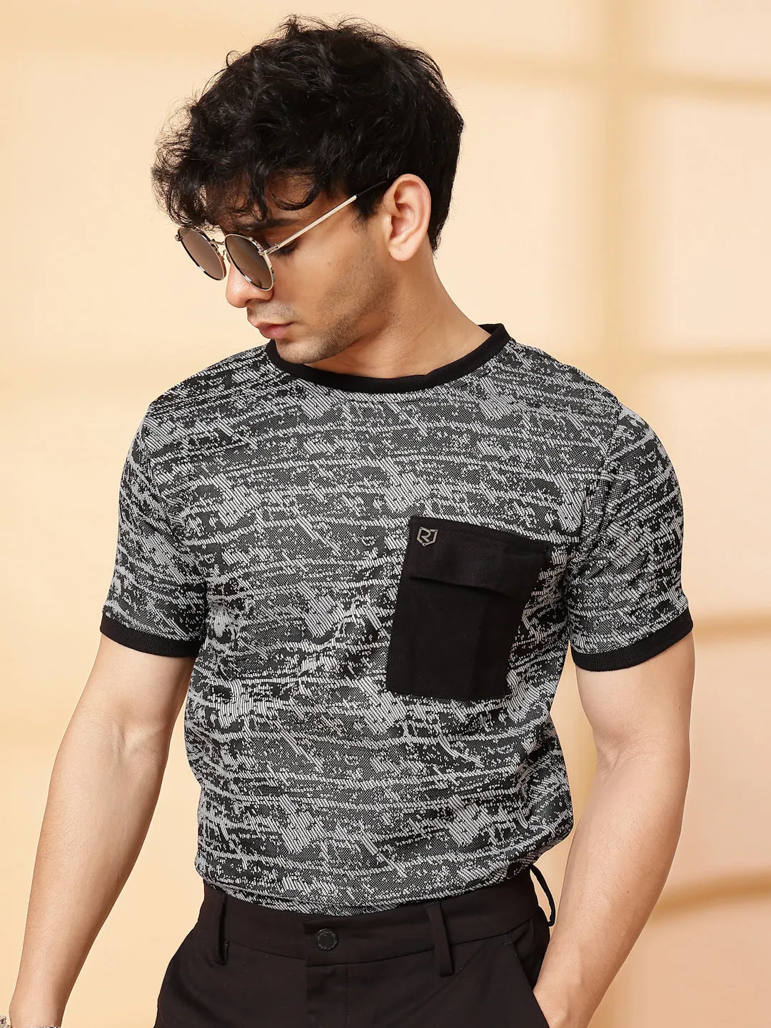 Abstract Jacquard T-Shirt