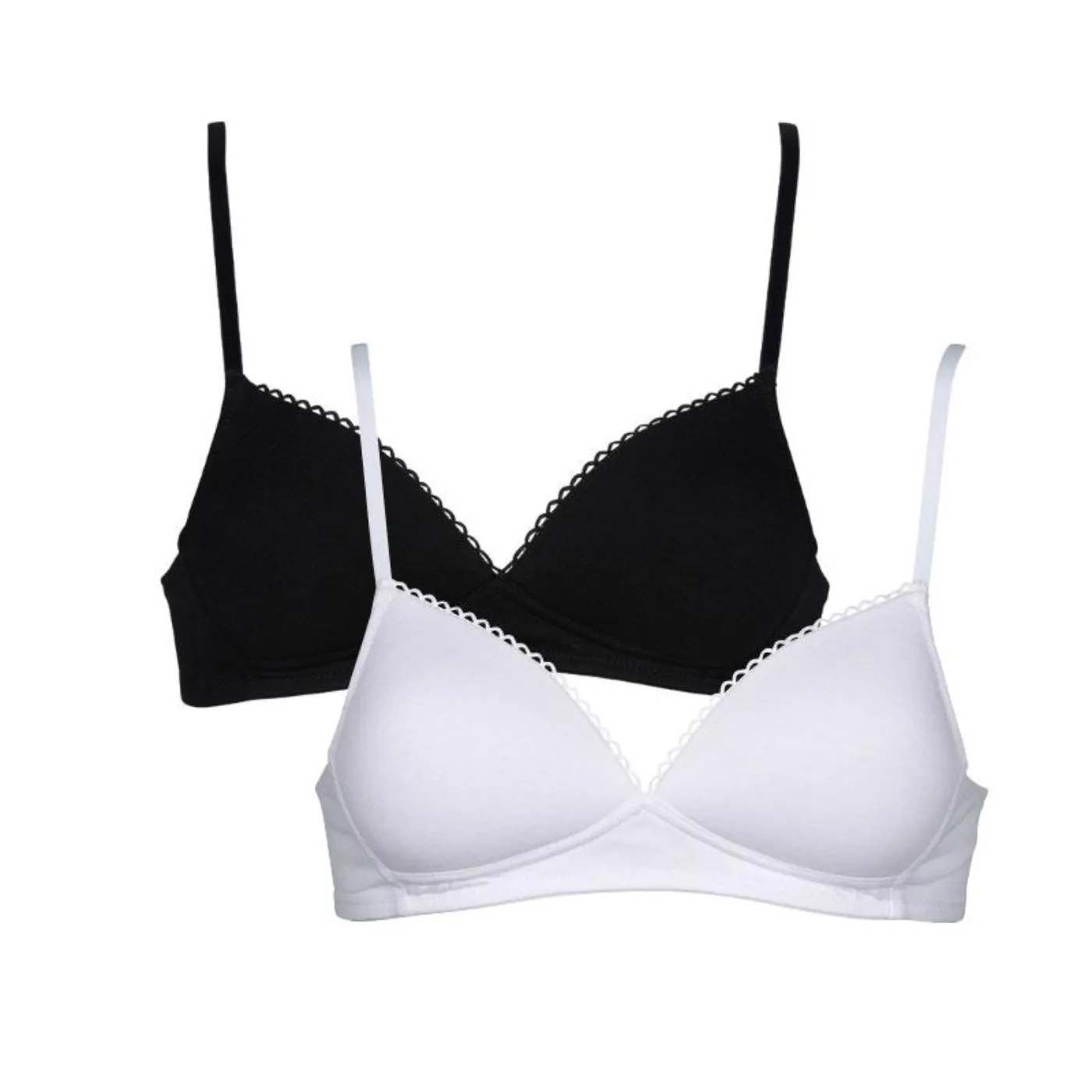 After Eden My Basic Cotton 2 Pack Non-Wire Teen Bras | Black/White