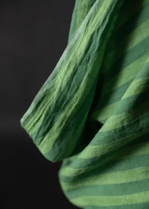Aloe Stripe Laundered Linen Fabric