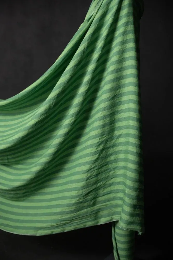 Aloe Stripe Laundered Linen Fabric