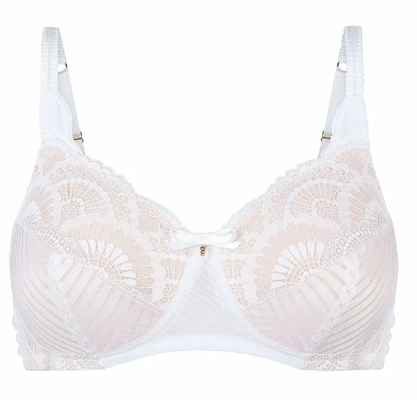 Amoena Karolina Padded Pocketed Mastectomy Bra -  White/Light Nude 44506