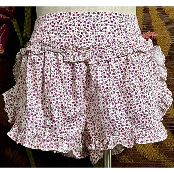Anthropologie Ruffle Pajama Shorts L