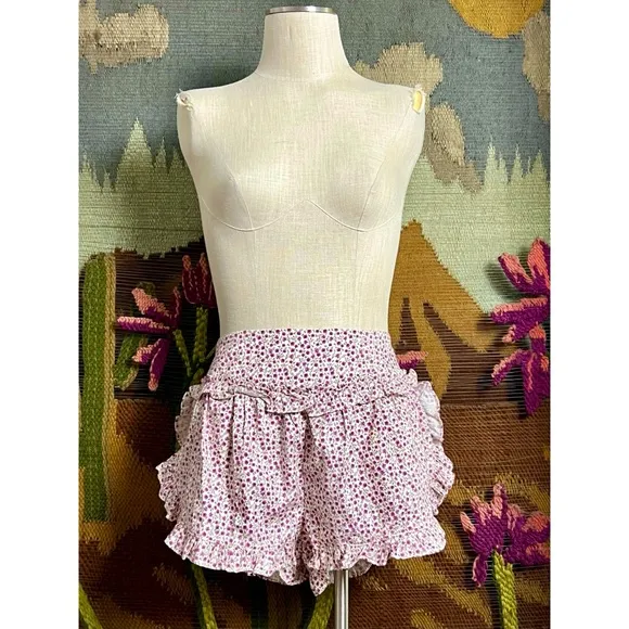 Anthropologie Ruffle Pajama Shorts L