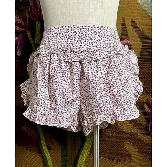 Anthropologie Ruffle Pajama Shorts L
