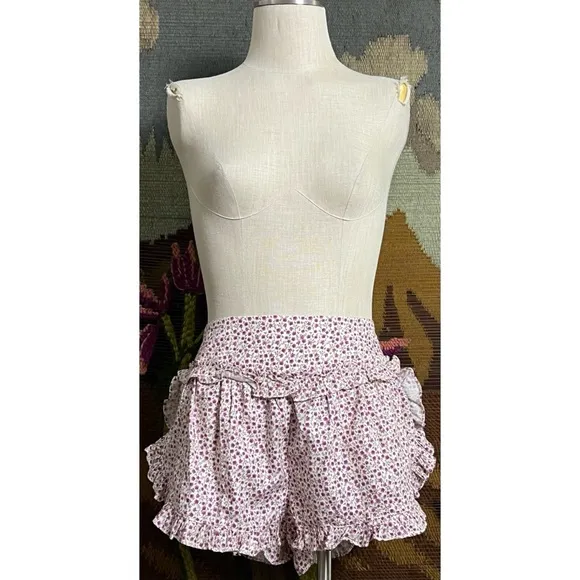 Anthropologie Ruffle Pajama Shorts L
