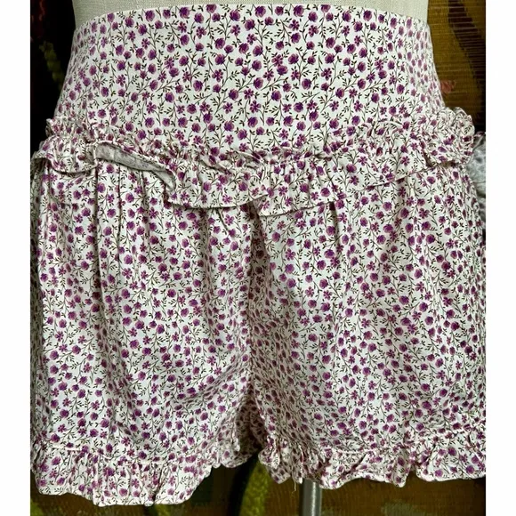 Anthropologie Ruffle Pajama Shorts L