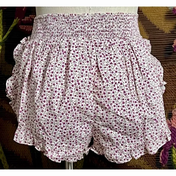 Anthropologie Ruffle Pajama Shorts L