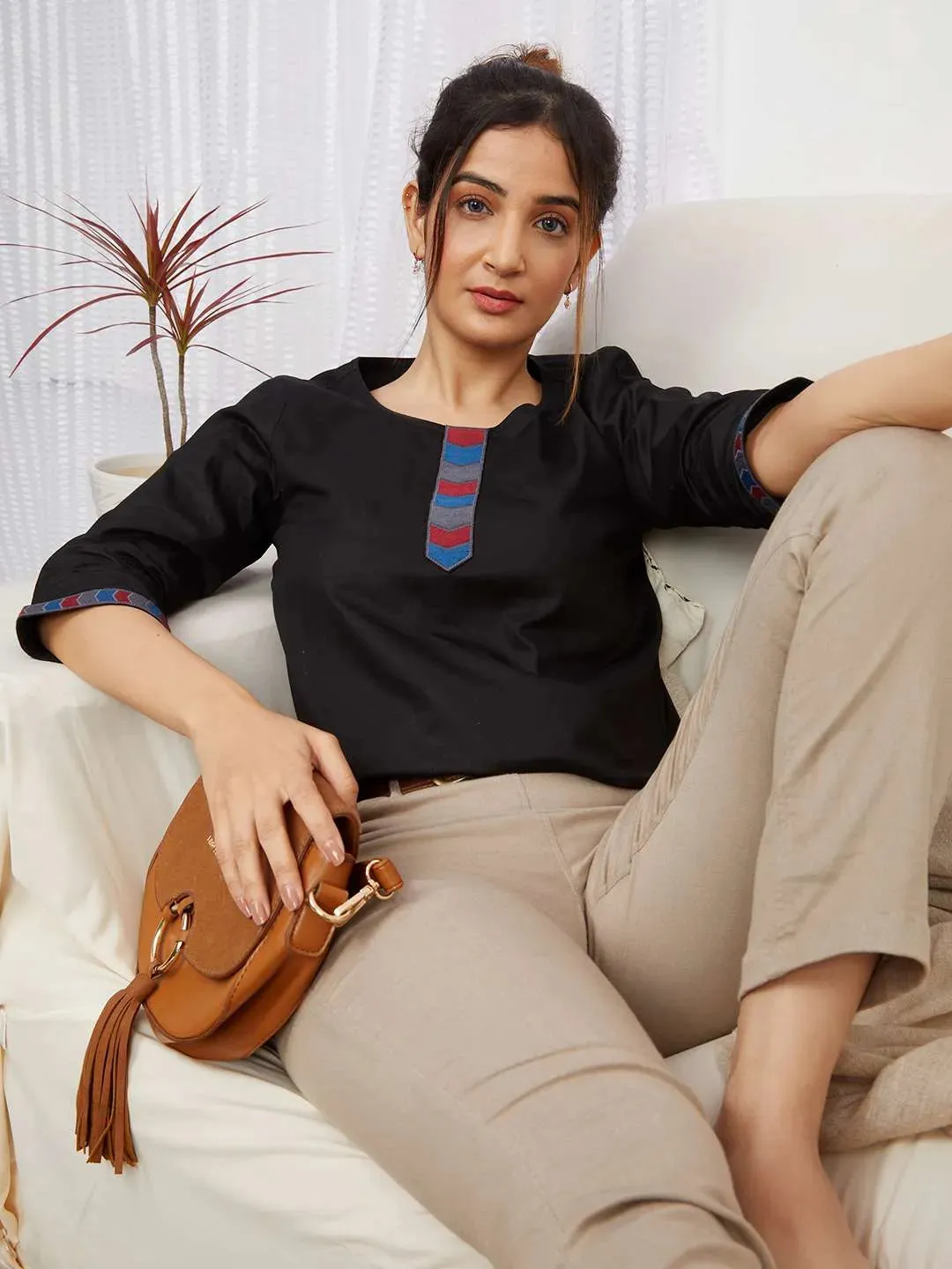 Array 'Pure Cotton' Embroidered Top