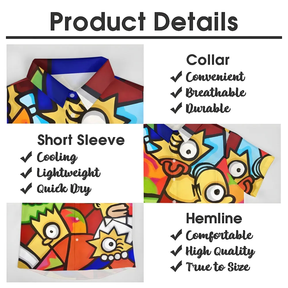 Art Abstract Painting Simp Chest Pocket Hawaiian Shirt 2412010610