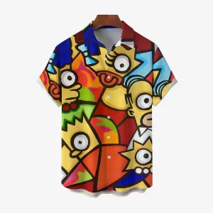 Art Abstract Painting Simp Chest Pocket Hawaiian Shirt 2412010610