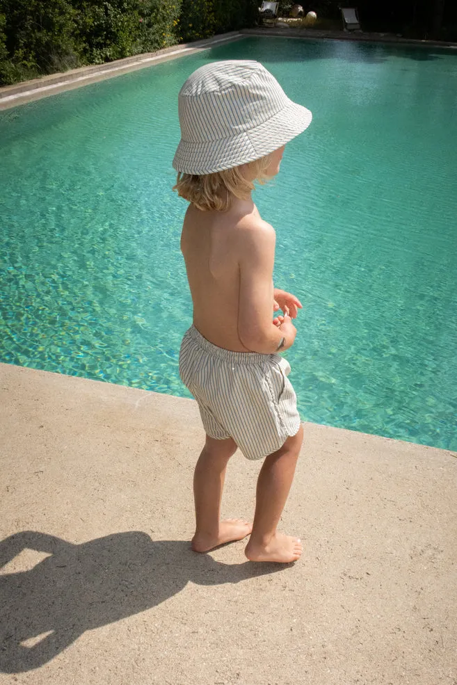 Asnou Swim Shorts, Stripe Blue