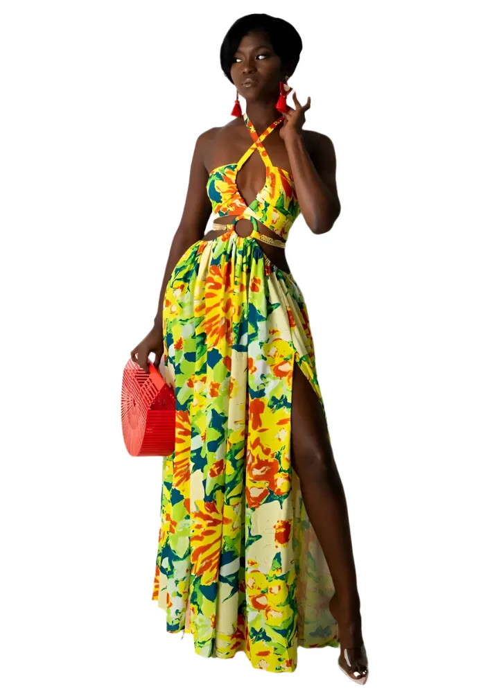 Aurelia – Radiant Women’s Floral Halterneck Dress