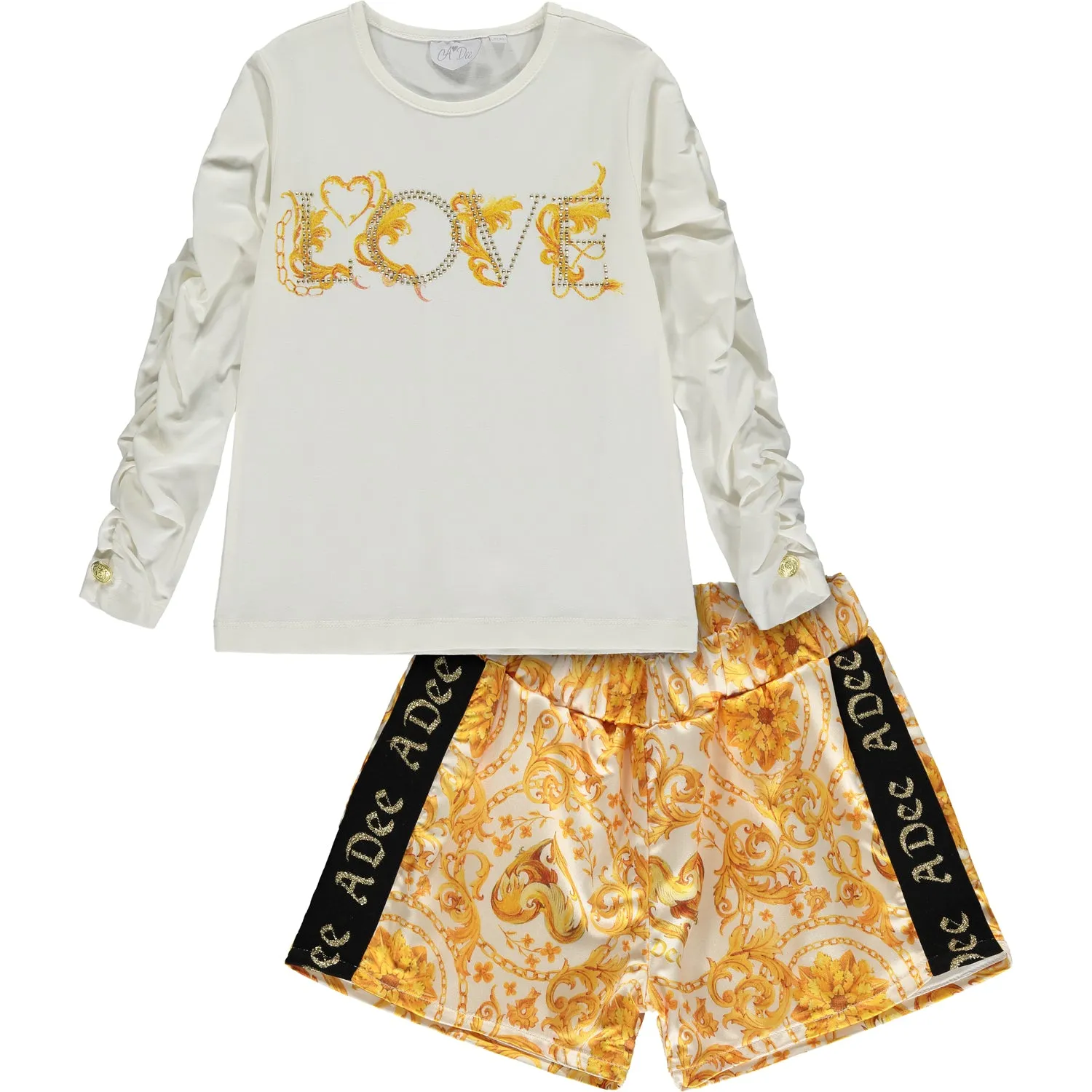 AW23 A Dee Girls Baroque Love Becky Short Set