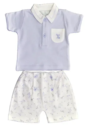Baby Boy's Blue Bunny Print Shorts Set