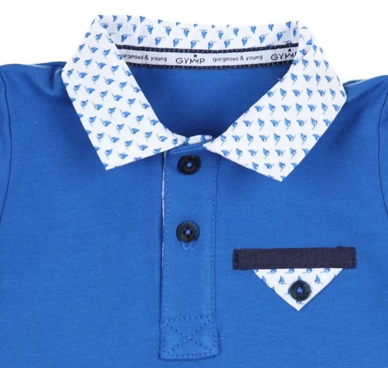 Baby Boys Royal Blue Short Sleeved Shirt