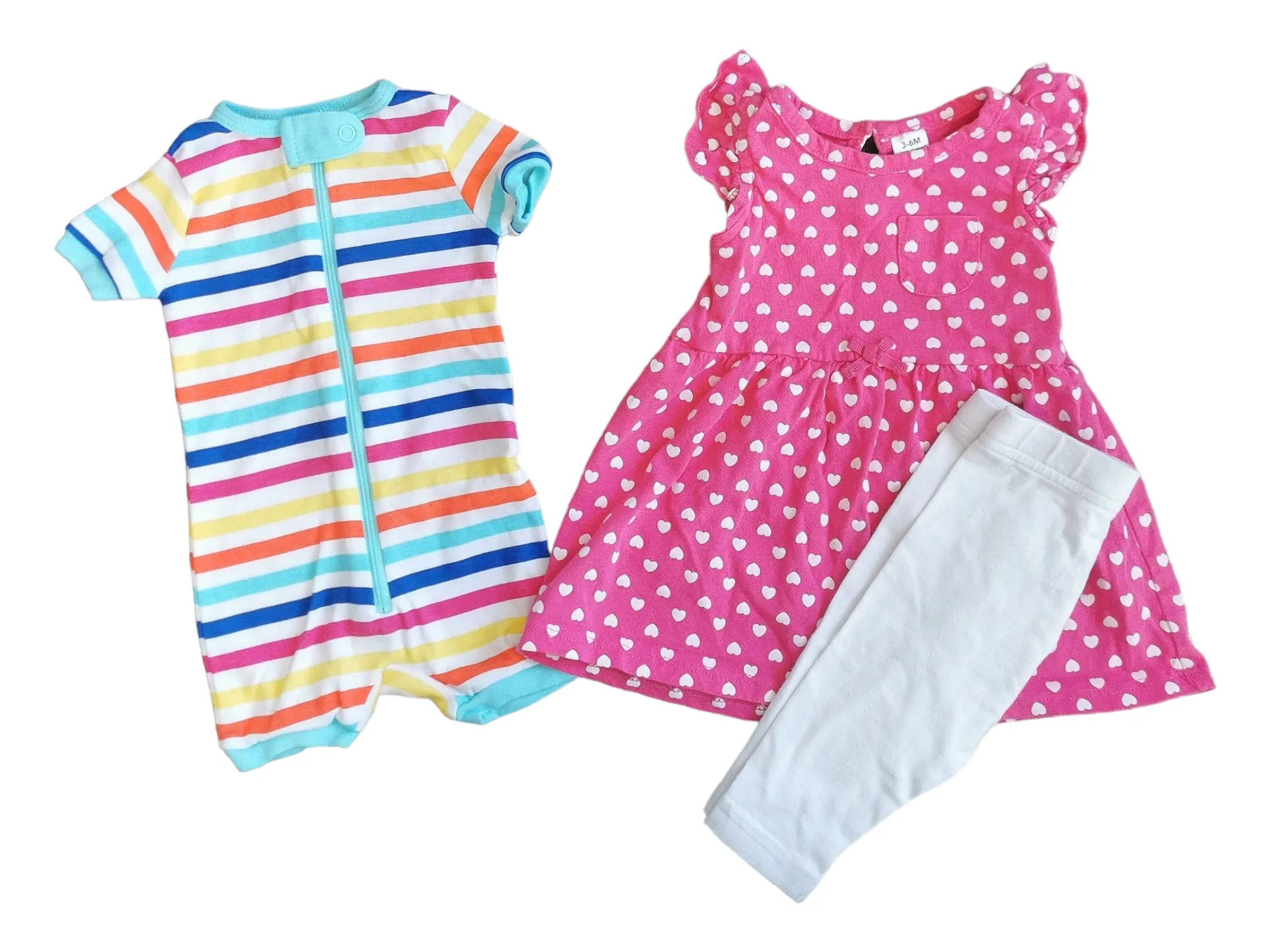 BABY GIRL SIZE 3/6 MONTHS - JOE FRESH / GEORGE, 3 Piece Mix N Match Summer Outfit EUC B16