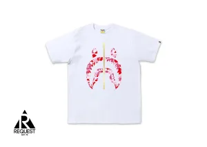 BAPE ABC Camo Gold Zip Shark Tee “White/Pink”