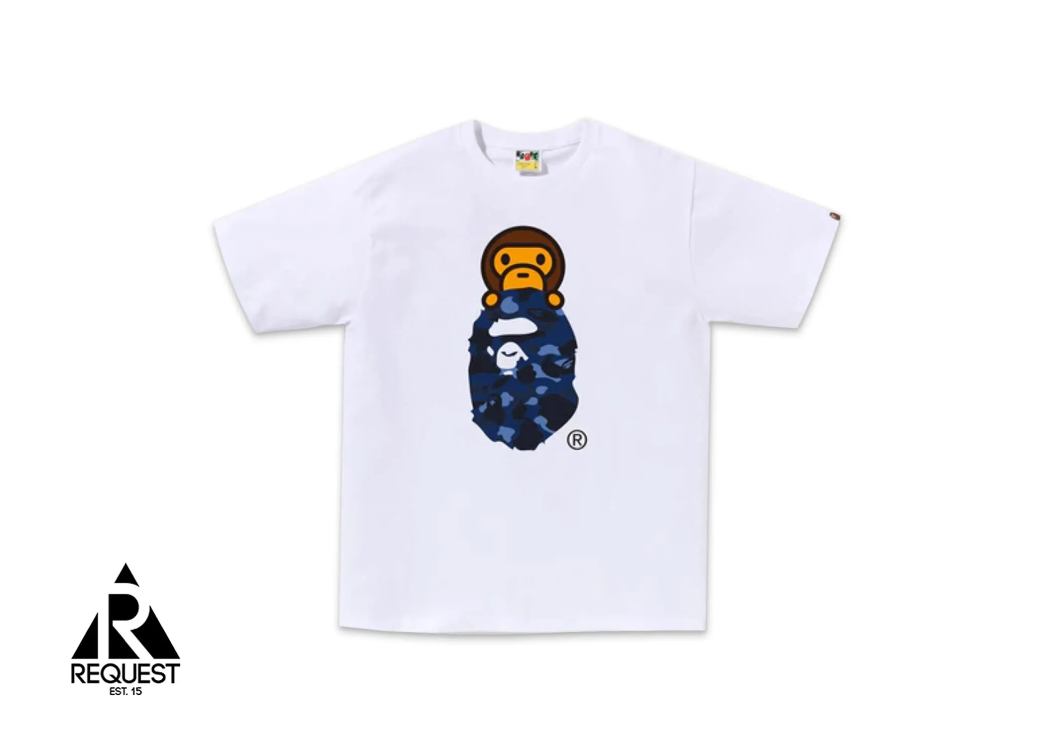 BAPE Color Camo Milo On Bape Head Tee (SS24) “White/Navy”