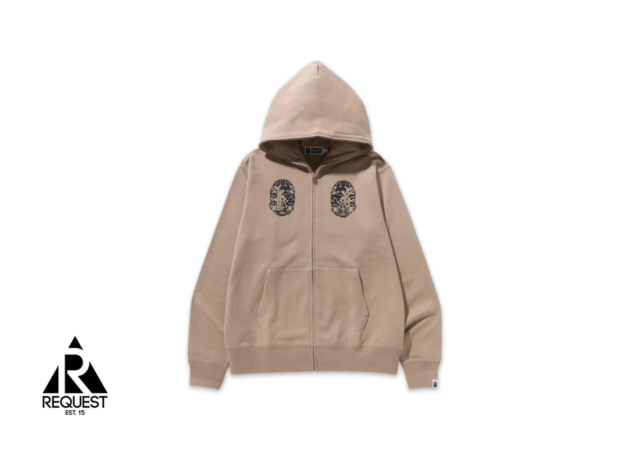BAPE Japan Souvenir Zip Up Hoodie "Beige"