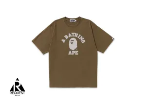 BAPE Stone Wash College Relaxed Tee "Beige"