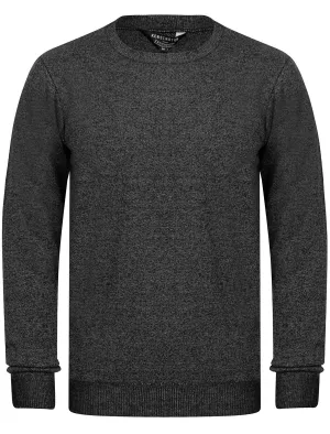 Barney Crew Neck Jumper Black Grey Melange