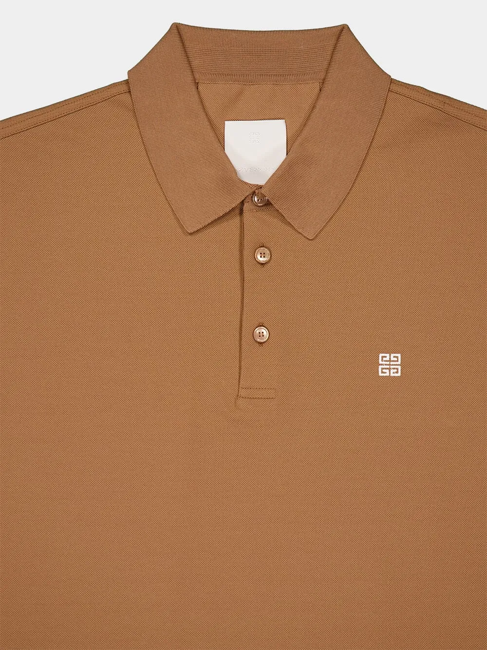 Beige Cotton Polo with 4G Detail