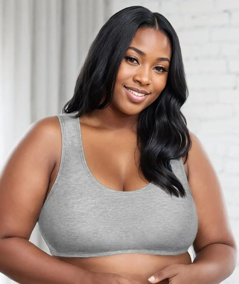 Bestform Tank Style Sports Bra 3 Pack - White/Heather Grey/Black