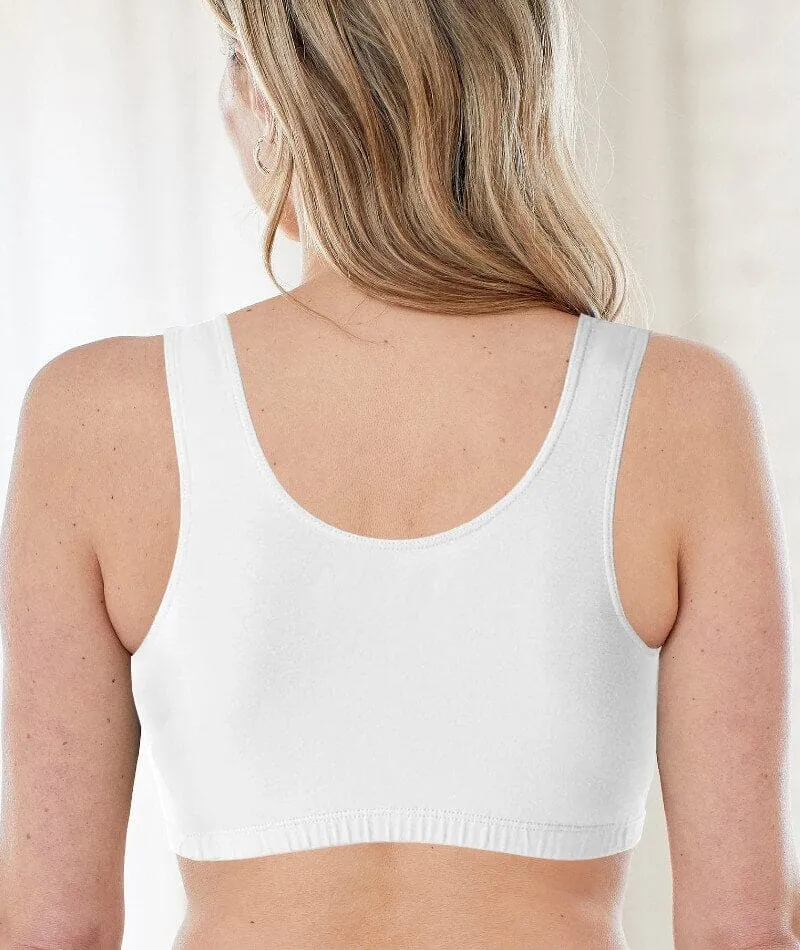 Bestform Tank Style Sports Bra 3 Pack - White/Heather Grey/Black