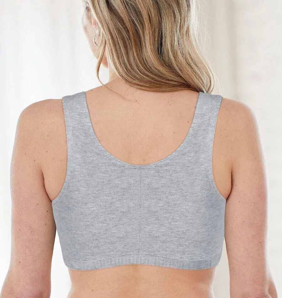 Bestform Tank Style Sports Bra 3 Pack - White/Heather Grey/Black