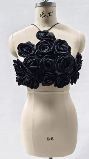 Big Flowers Bodycon Mini Tops