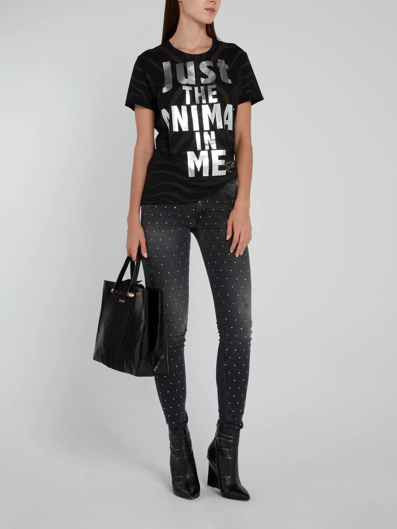 Black Zebra Print Statement T-Shirt