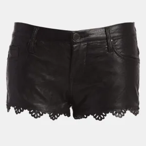BLANK NYC black leather and lace shorts