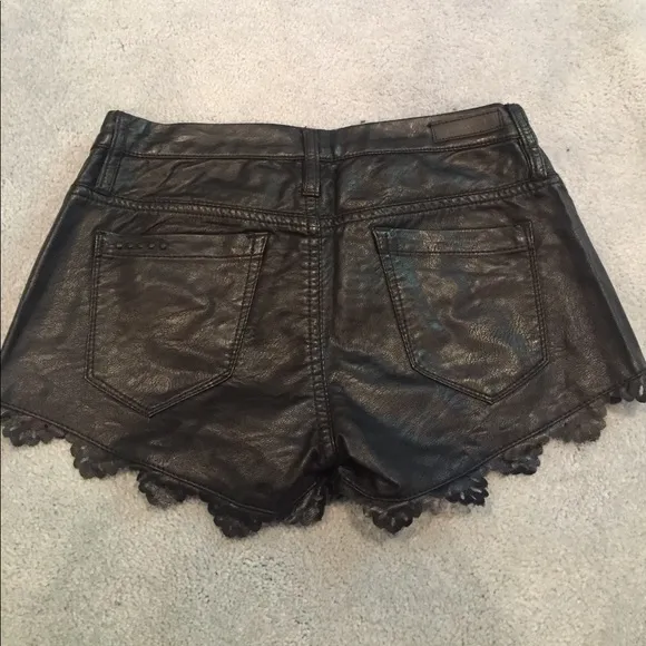 BLANK NYC black leather and lace shorts