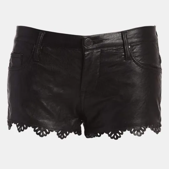 BLANK NYC black leather and lace shorts