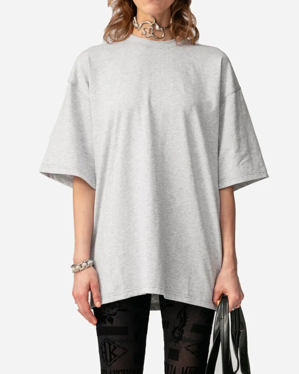 Boyfriend Tee - Light Grey Melange Logo