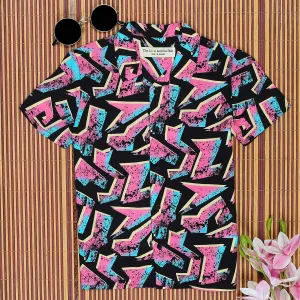 Boys Abstract Printed Shirt Black Pink