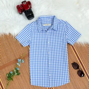Boys Checkered Shirt Blue