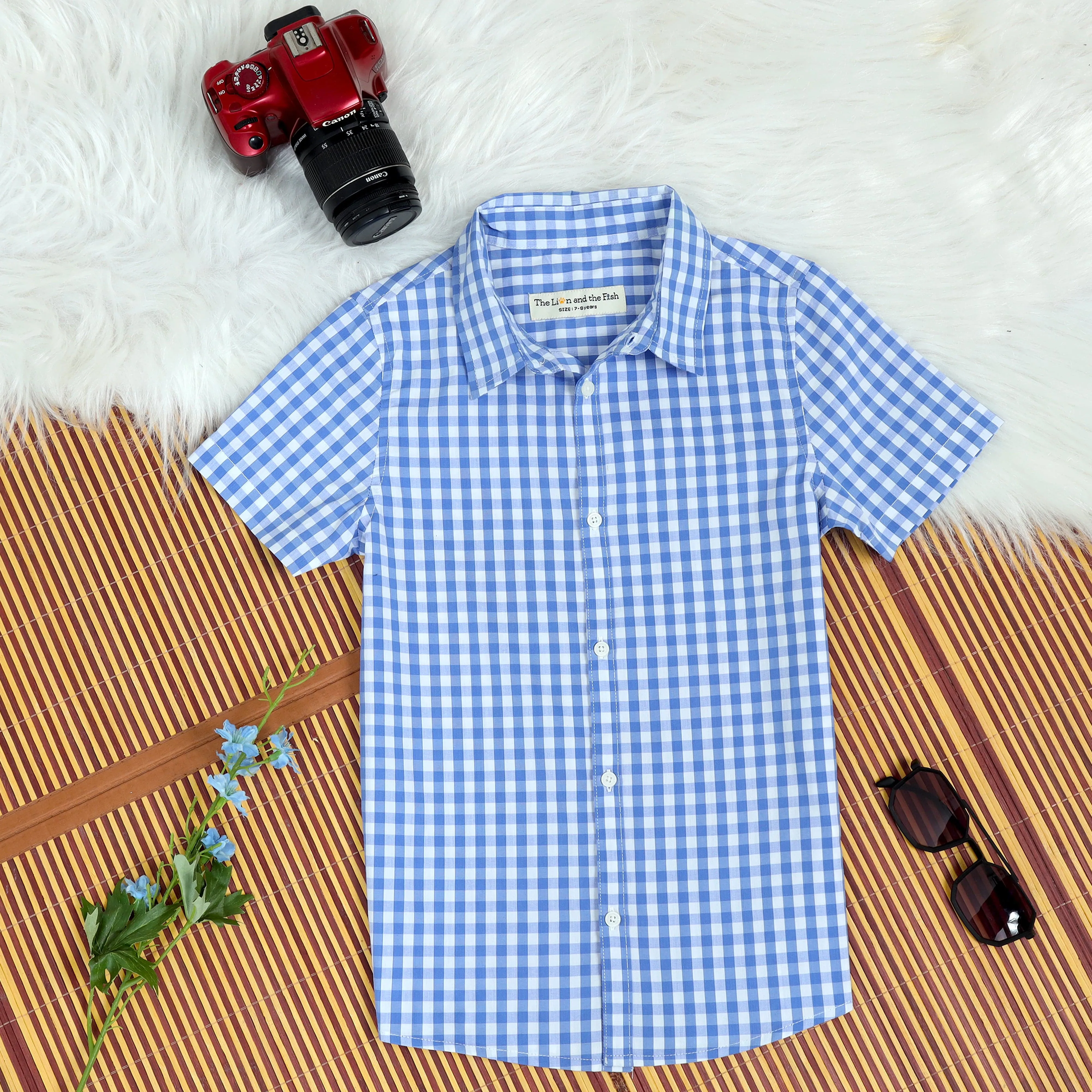 Boys Checkered Shirt Blue
