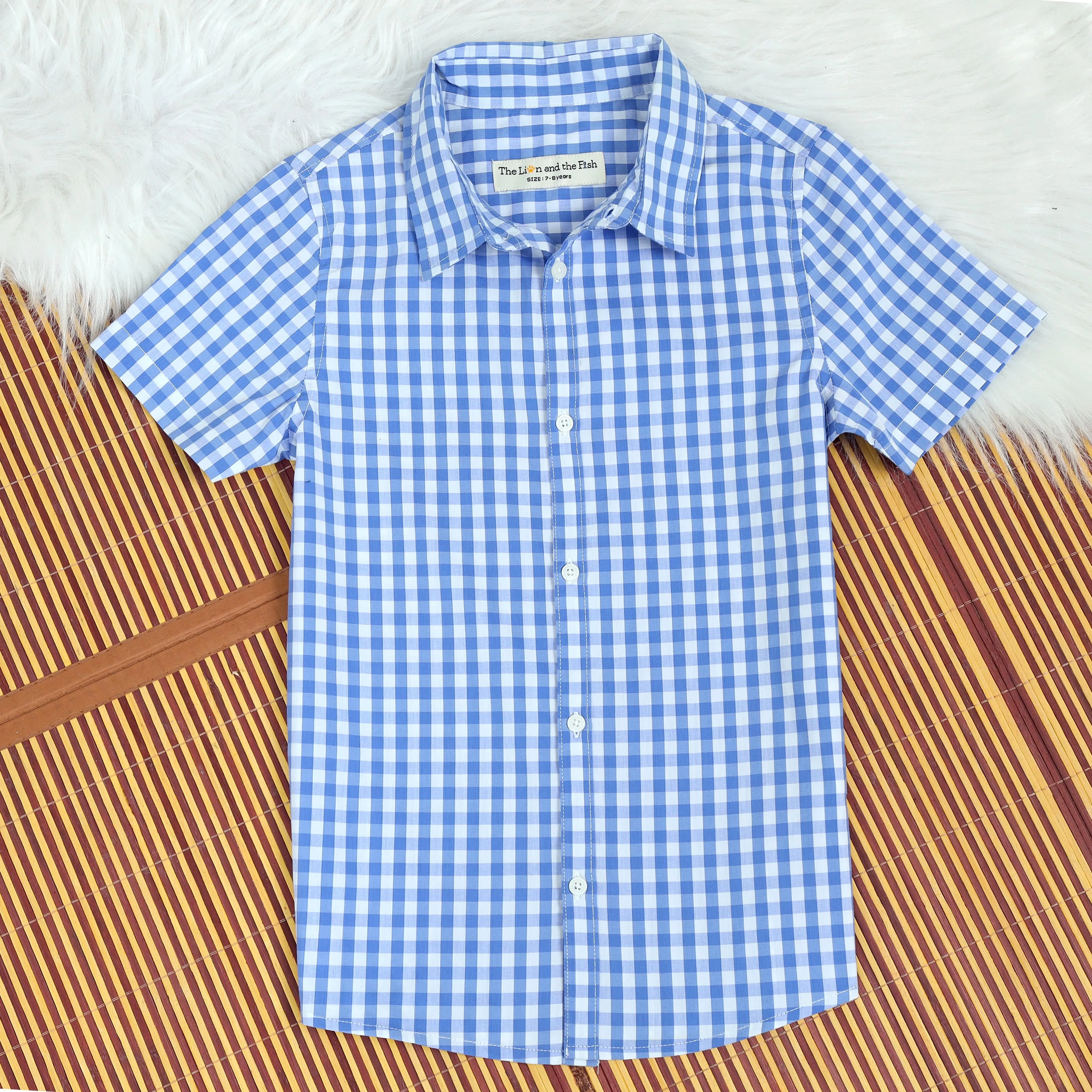 Boys Checkered Shirt Blue