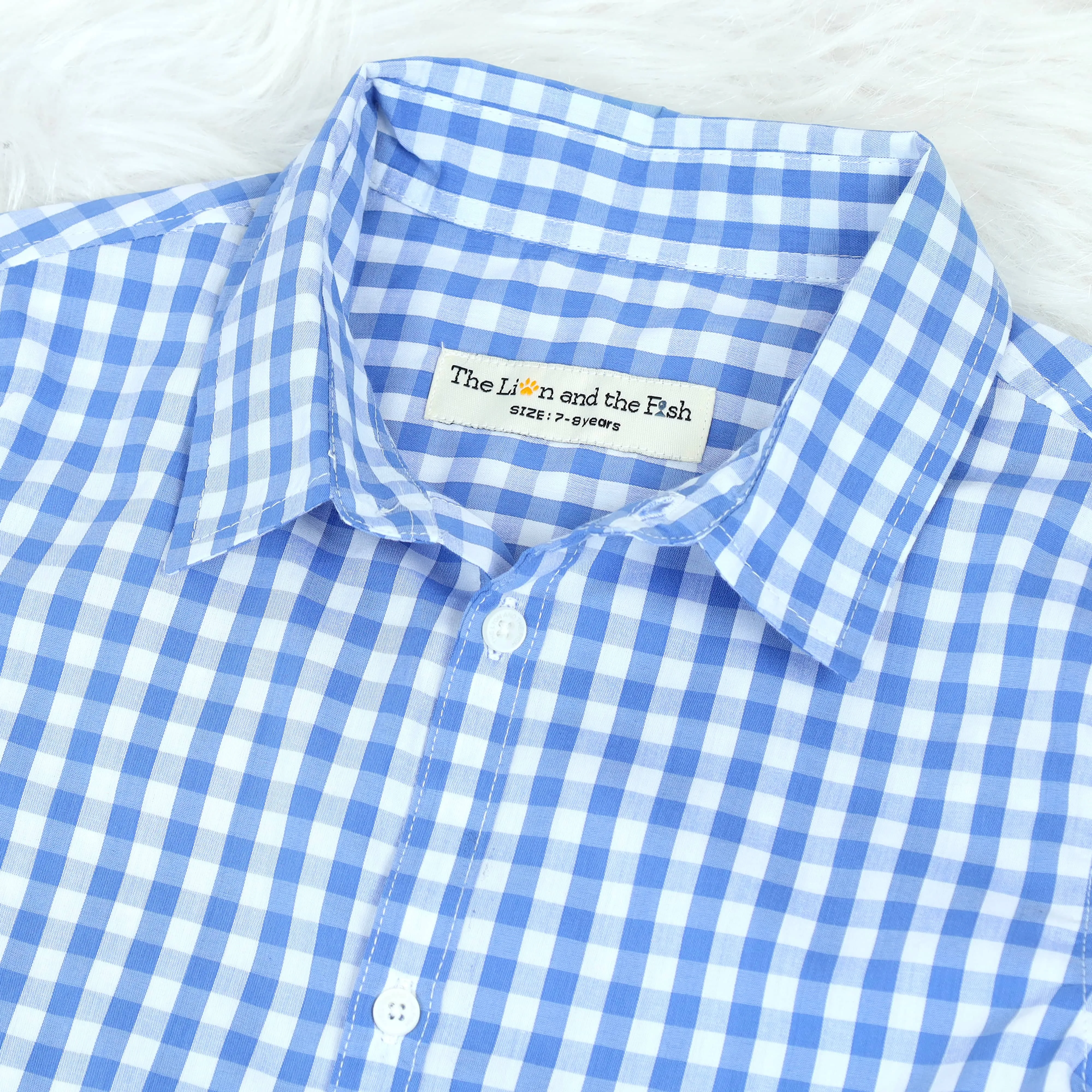 Boys Checkered Shirt Blue